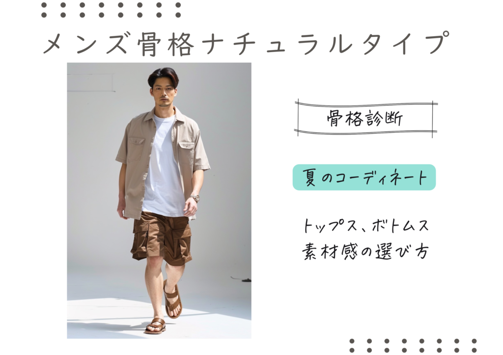 メンズ骨格ナチュラルタイプ 夏のコーディネート