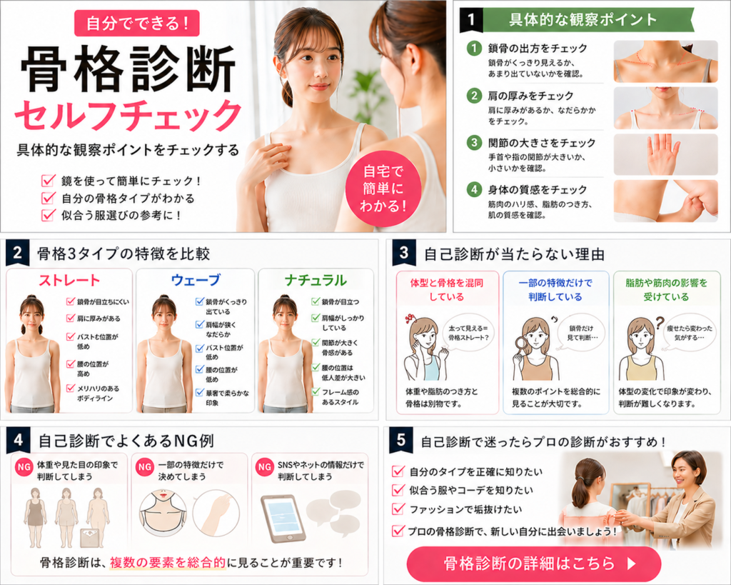 骨格診断の自己診断は当たらない?理由と正しい見分け方を解説する女性のイメージ