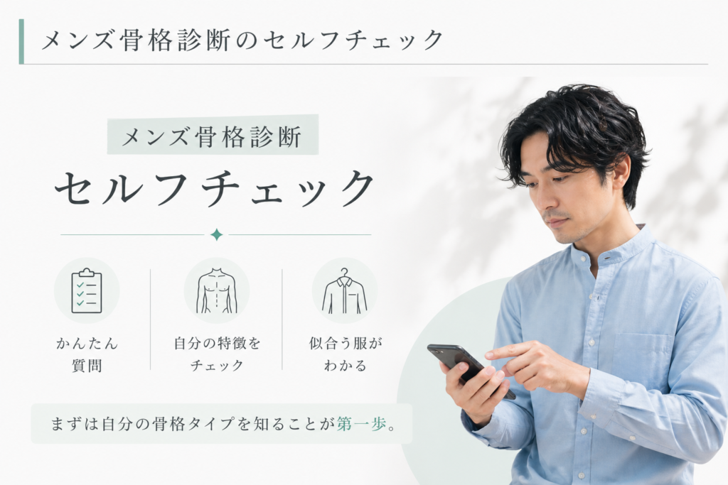 メンズ骨格診断セルフチェック｜ストレート・ウェーブ・ナチュラルを簡単診断して似合う服がわかる