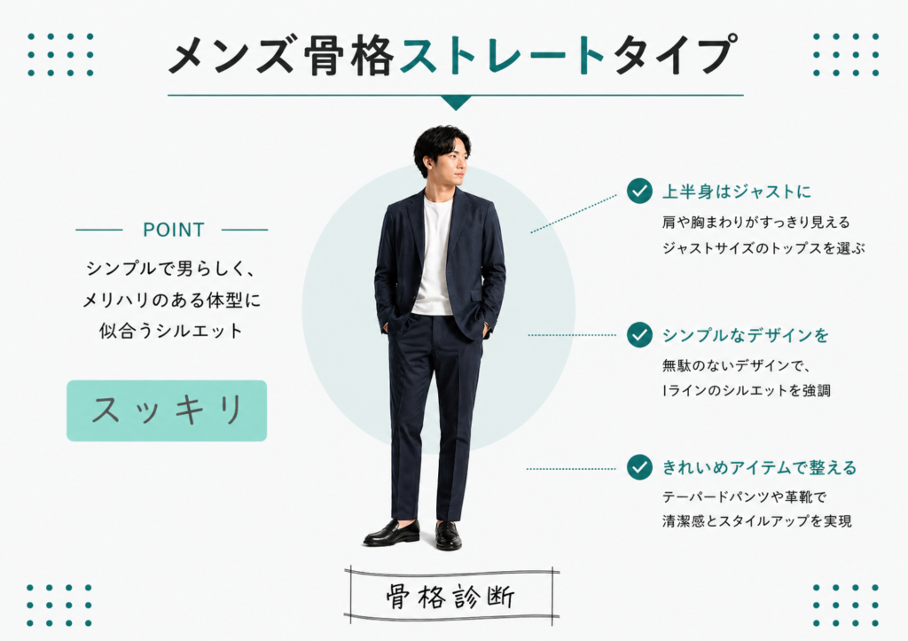 骨格ストレート男性｜スタイルアップする服の選び方