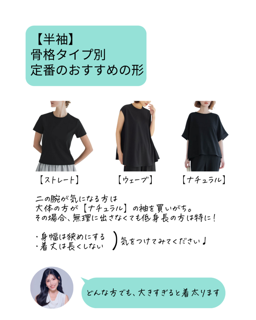 骨格診断　骨格タイプ別おすすめの半袖