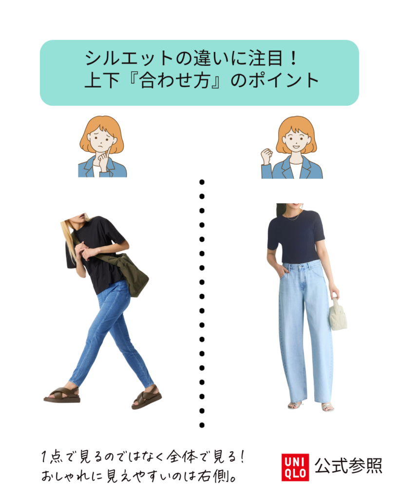 プチプラアイテムの合わせ方