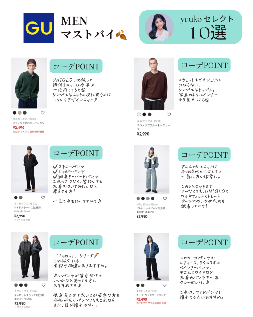 GU マストバイ10選