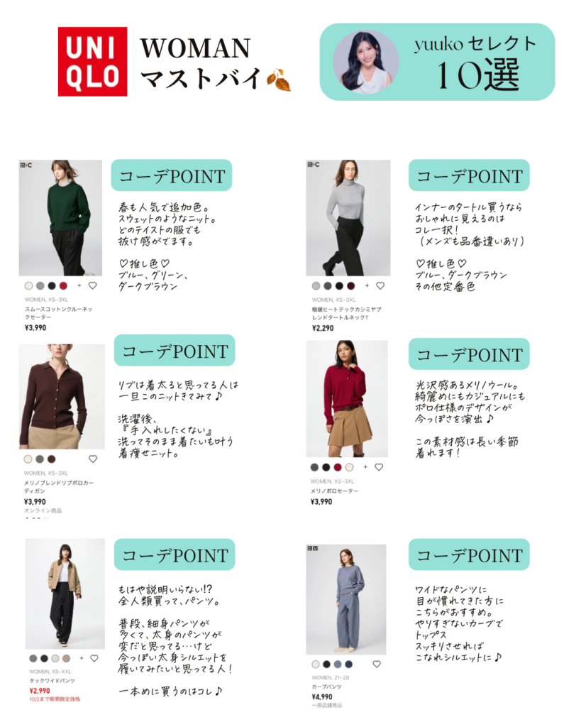 UNIQLO マストバイ10選