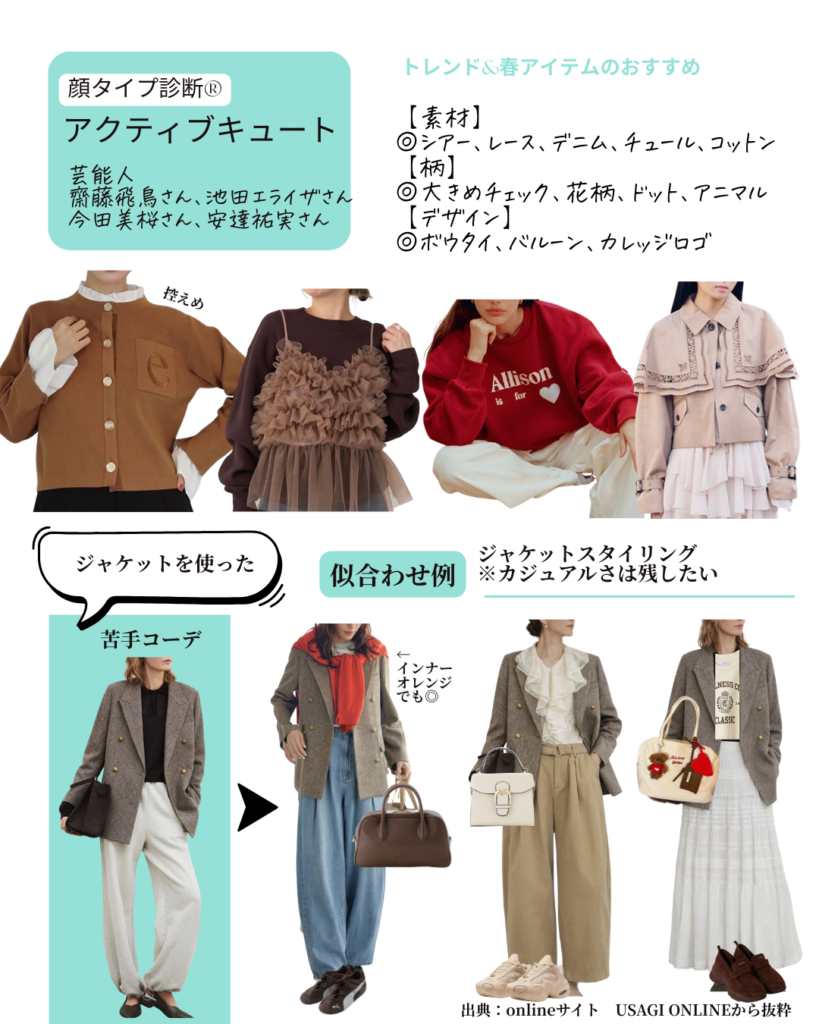 顔タイプ・アクティブキュートにおすすめ