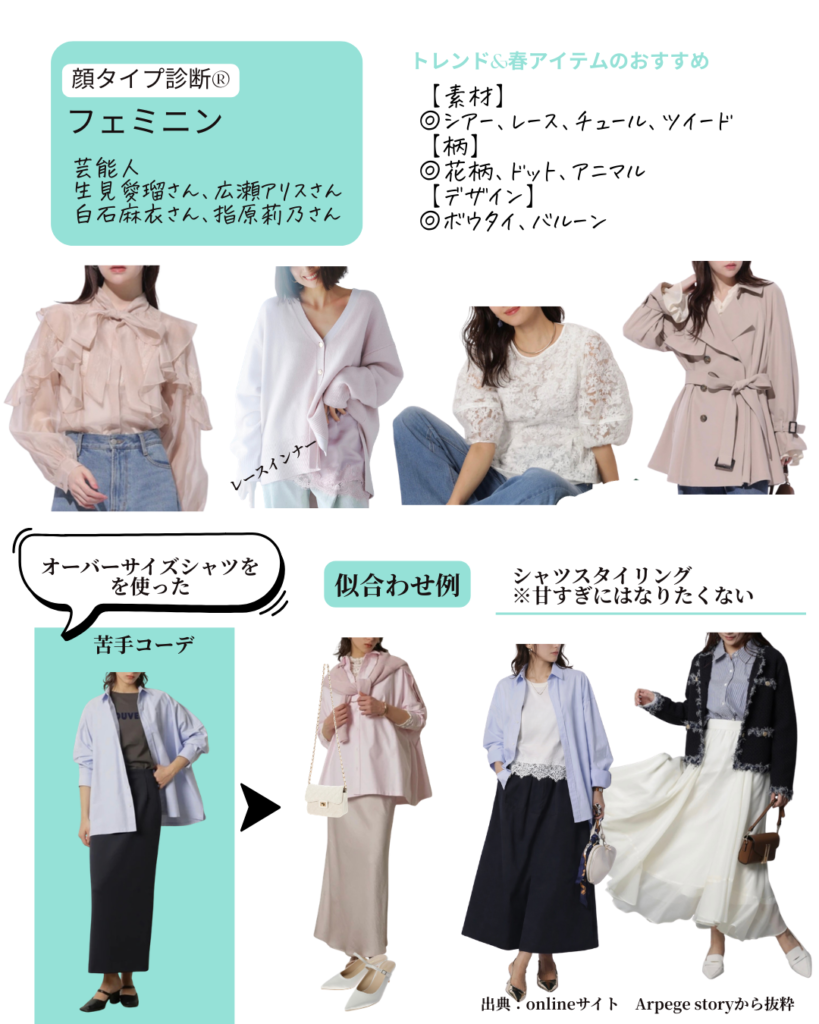 顔タイプ・フェミニンにおすすめ