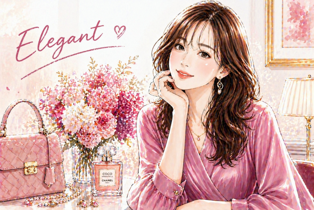 顔タイプ診断エレガントタイプ｜大人顔・目力のある印象に似合う華やかエレガントなファッション 