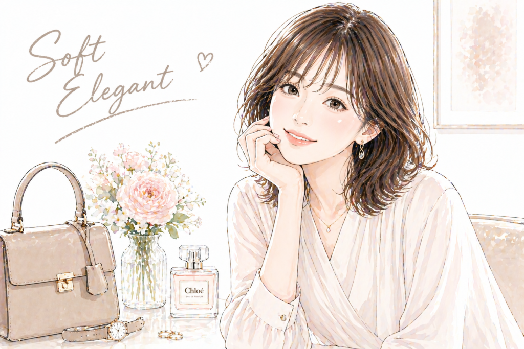 顔タイプ診断ソフトエレガントタイプ｜大人顔・繊細な印象に似合うシンプルエレガントなファッション 