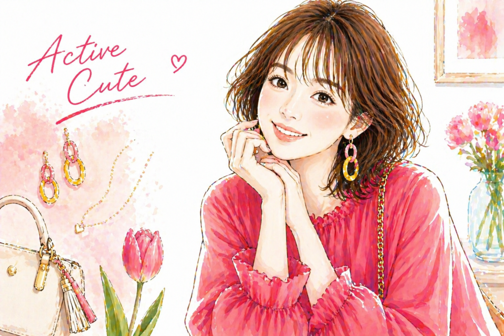 顔タイプ診断アクティブキュートタイプ｜目力のある丸顔に似合うファッション 