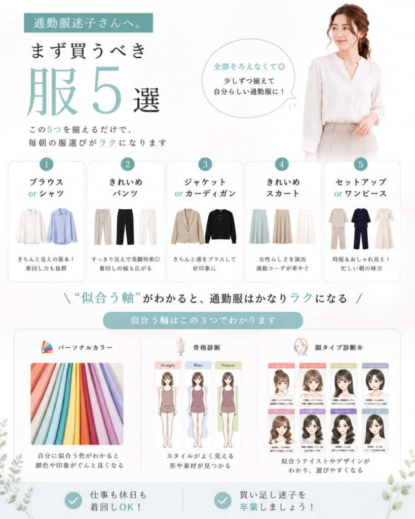 通勤服迷子さん。まず買うべき服5選のまとめ