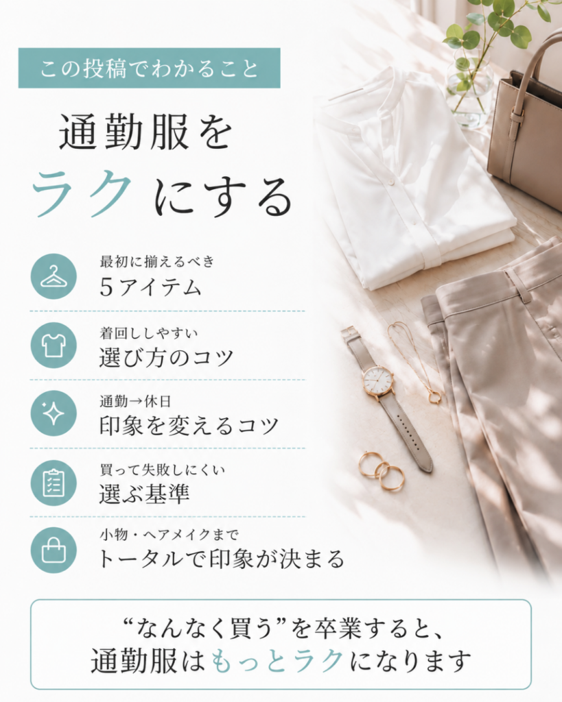 通勤服迷子さん。通勤服をラクにするためには
