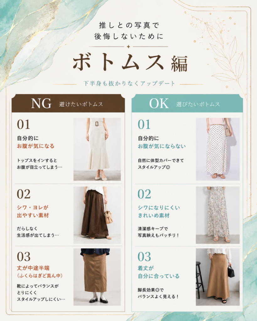 推しとの写真で後悔しないためのボトムス