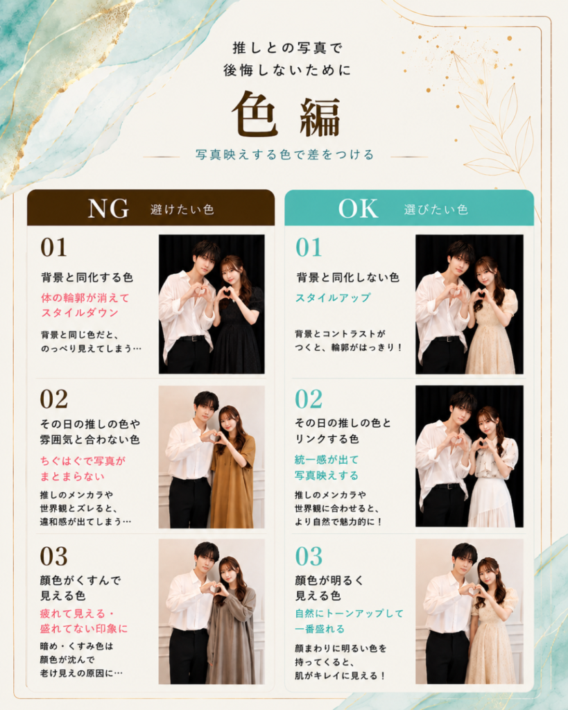 推しとの写真で後悔しないための色