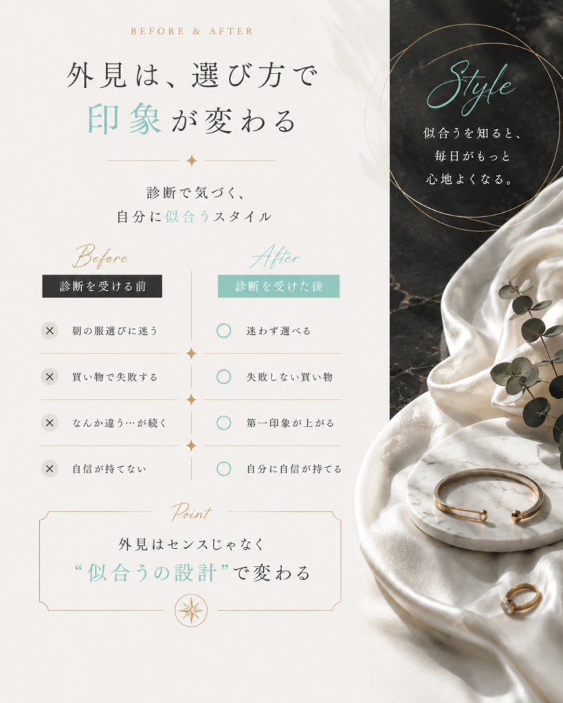 外見は選び方で印象が変わる