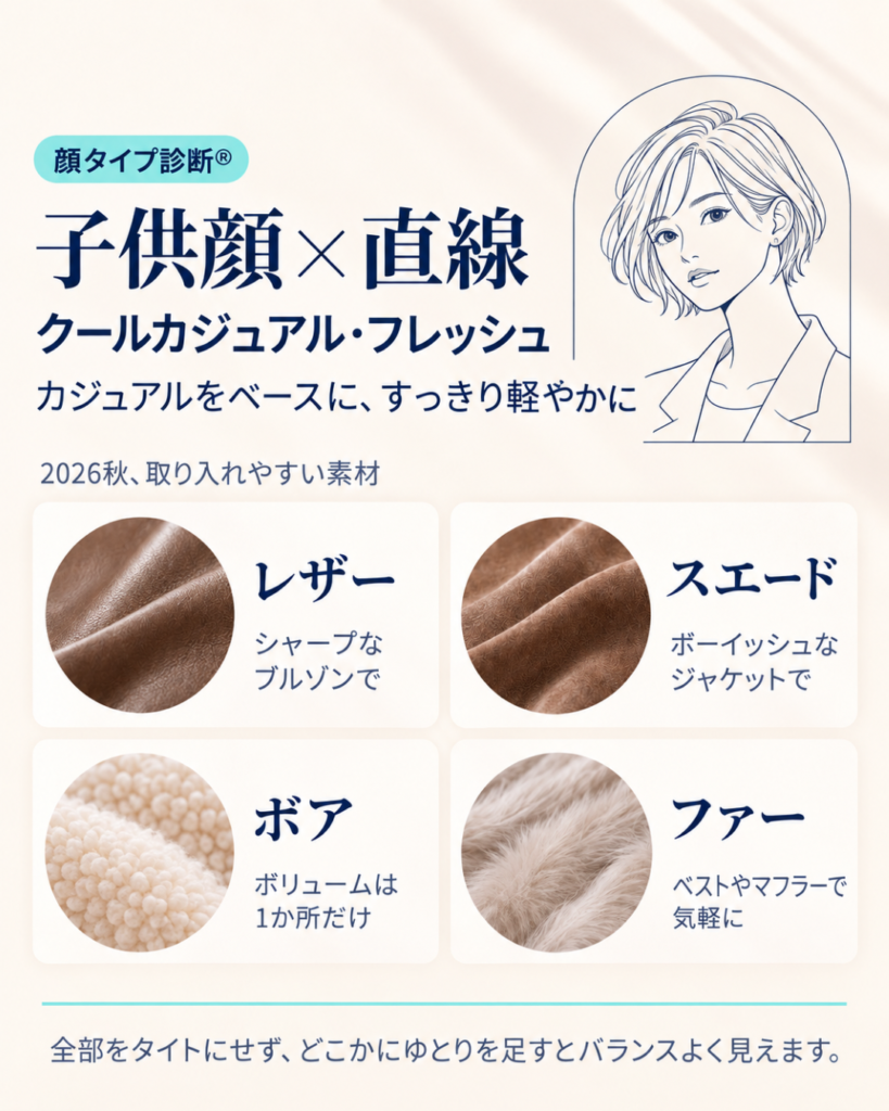 子供顔×直線に取り入れやすい素材