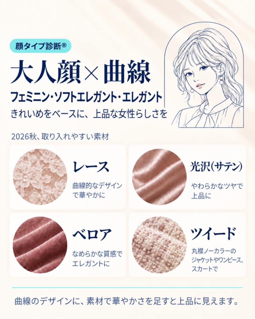 大人顔×曲線に取り入れやすい素材
